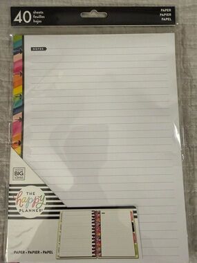 The Happy Planner Striped Planner Lined Rainbow Paper - 40 Sheets